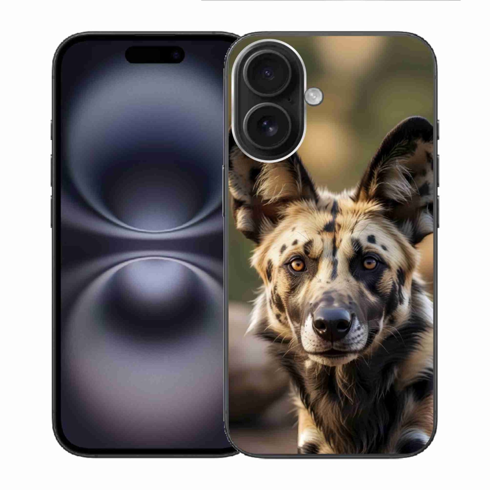 Gelový kryt mmCase na iPhone 16 - africký divoký pes