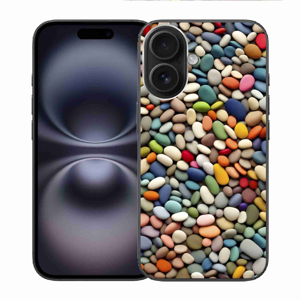 Gelový kryt mmCase na iPhone 16 - barevné kamínky 2