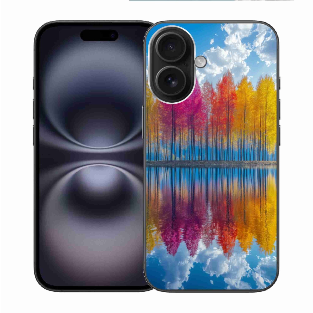 Gelový kryt mmCase na iPhone 16 - barevné stromy