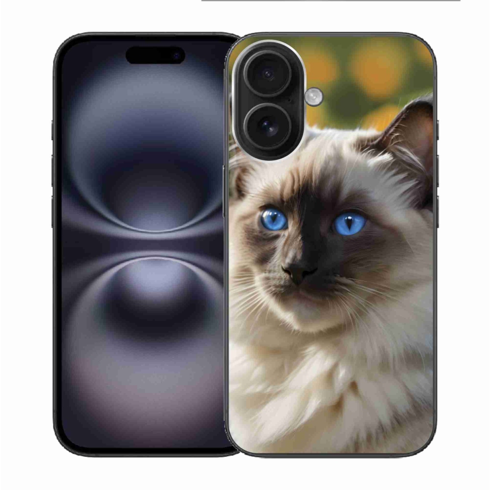 Gelový kryt mmCase na iPhone 16 - bílý ragdoll