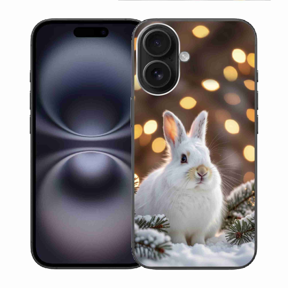 Gelový kryt mmCase na iPhone 16 - bílý zajíc