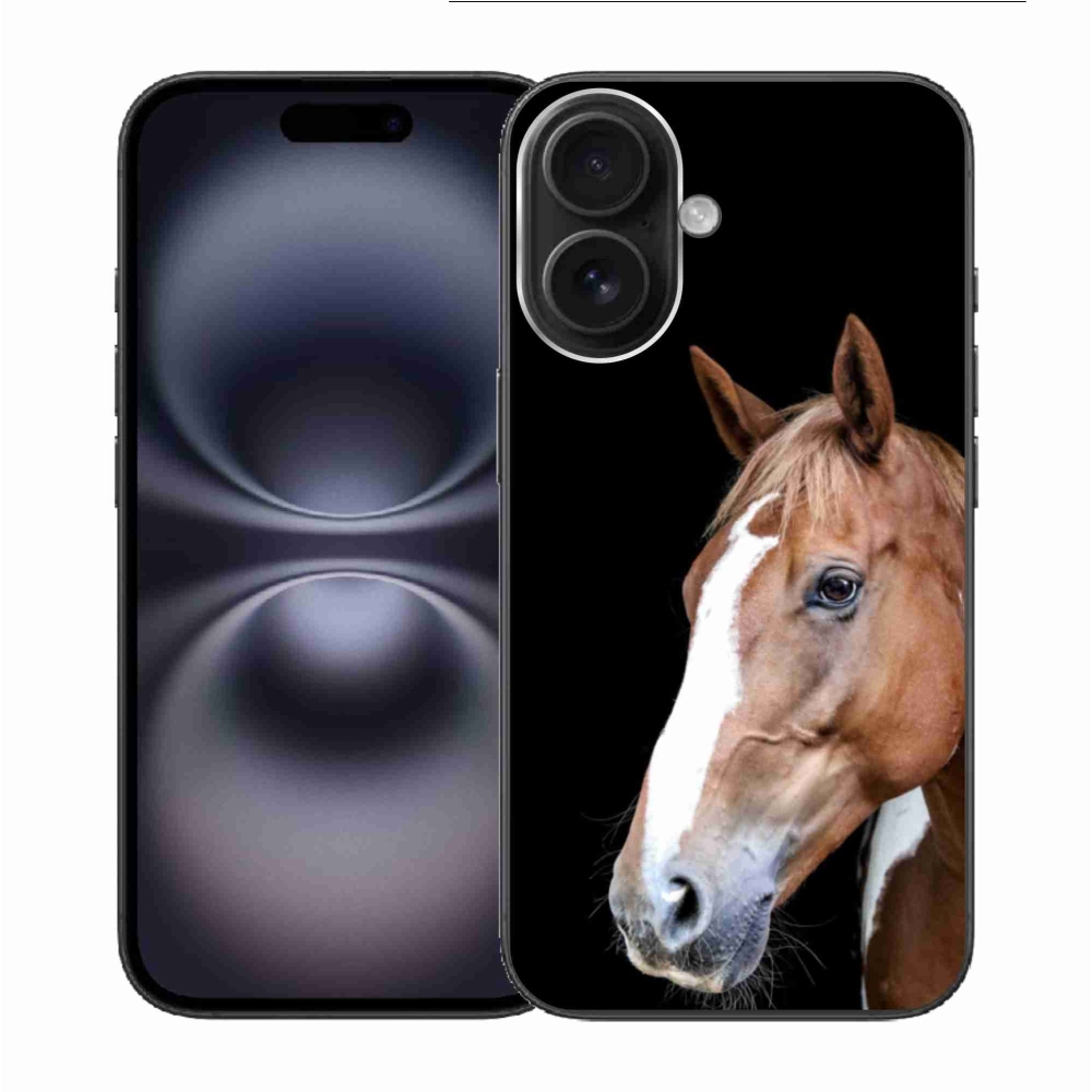 Gelový kryt mmCase na iPhone 16 - hnědý kůň 3