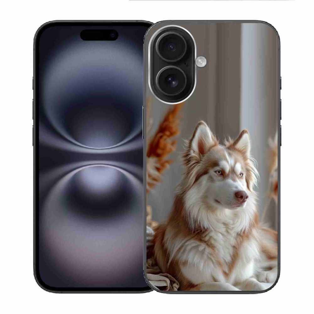Gelový kryt mmCase na iPhone 16 - klidný sibiřský husky