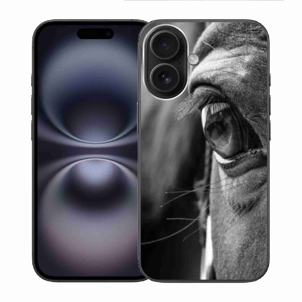 Gelový kryt mmCase na iPhone 16 - koňský pohled