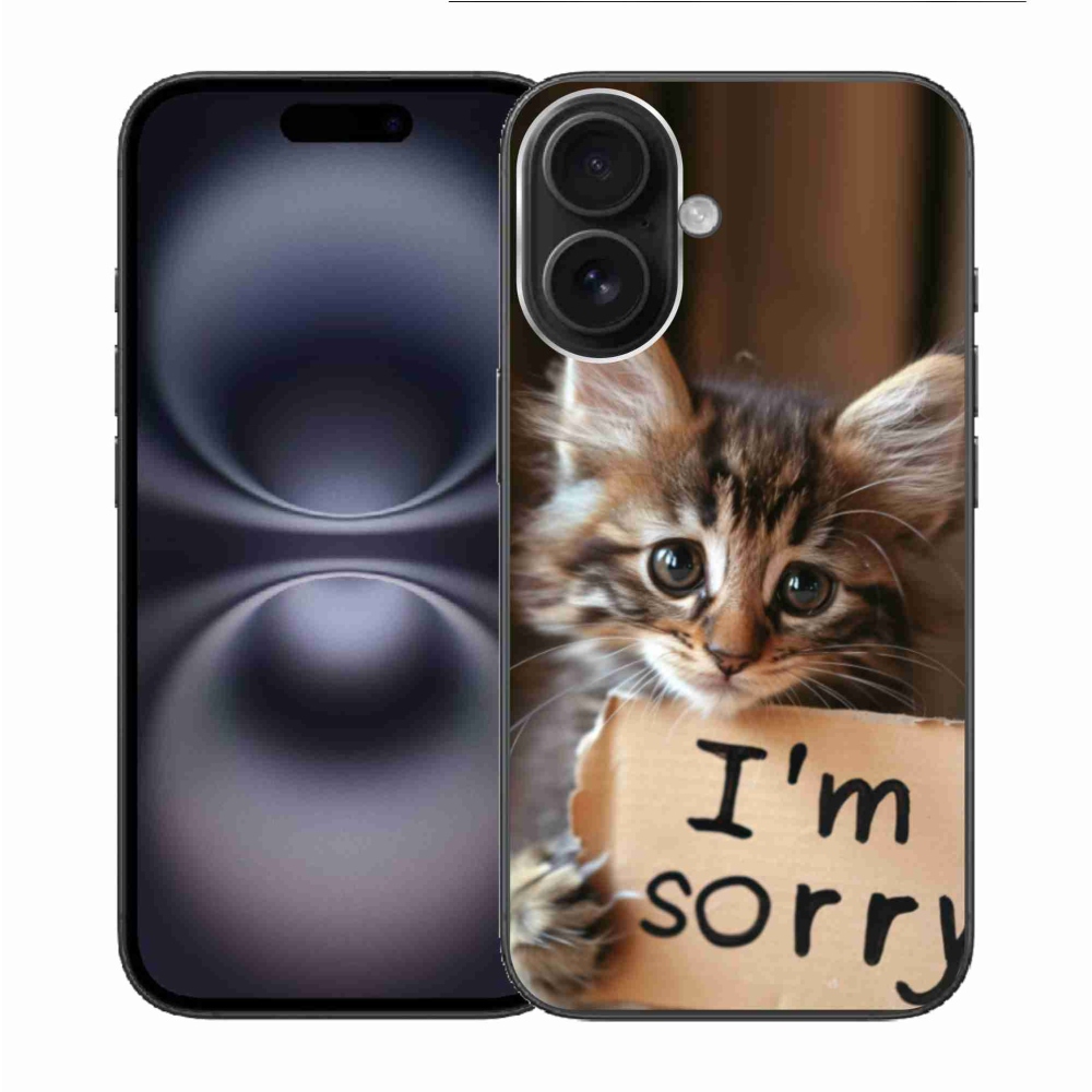 Gelový kryt mmCase na iPhone 16 - kočíčí omluva