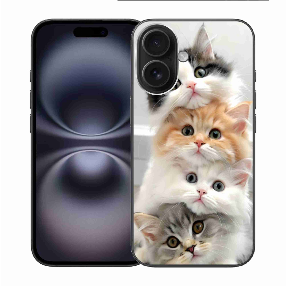 Gelový kryt mmCase na iPhone 16 - kočičí parta