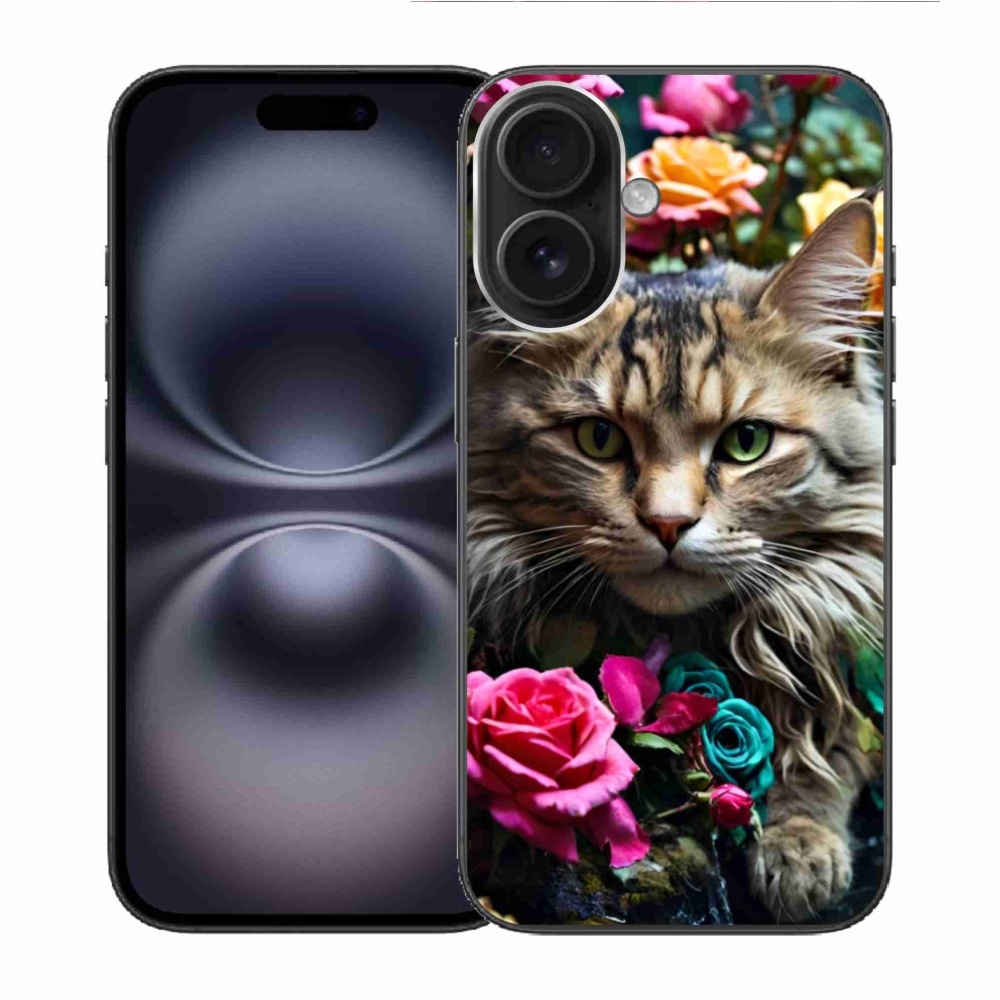 Gelový kryt mmCase na iPhone 16 - kočíčí pohled 2