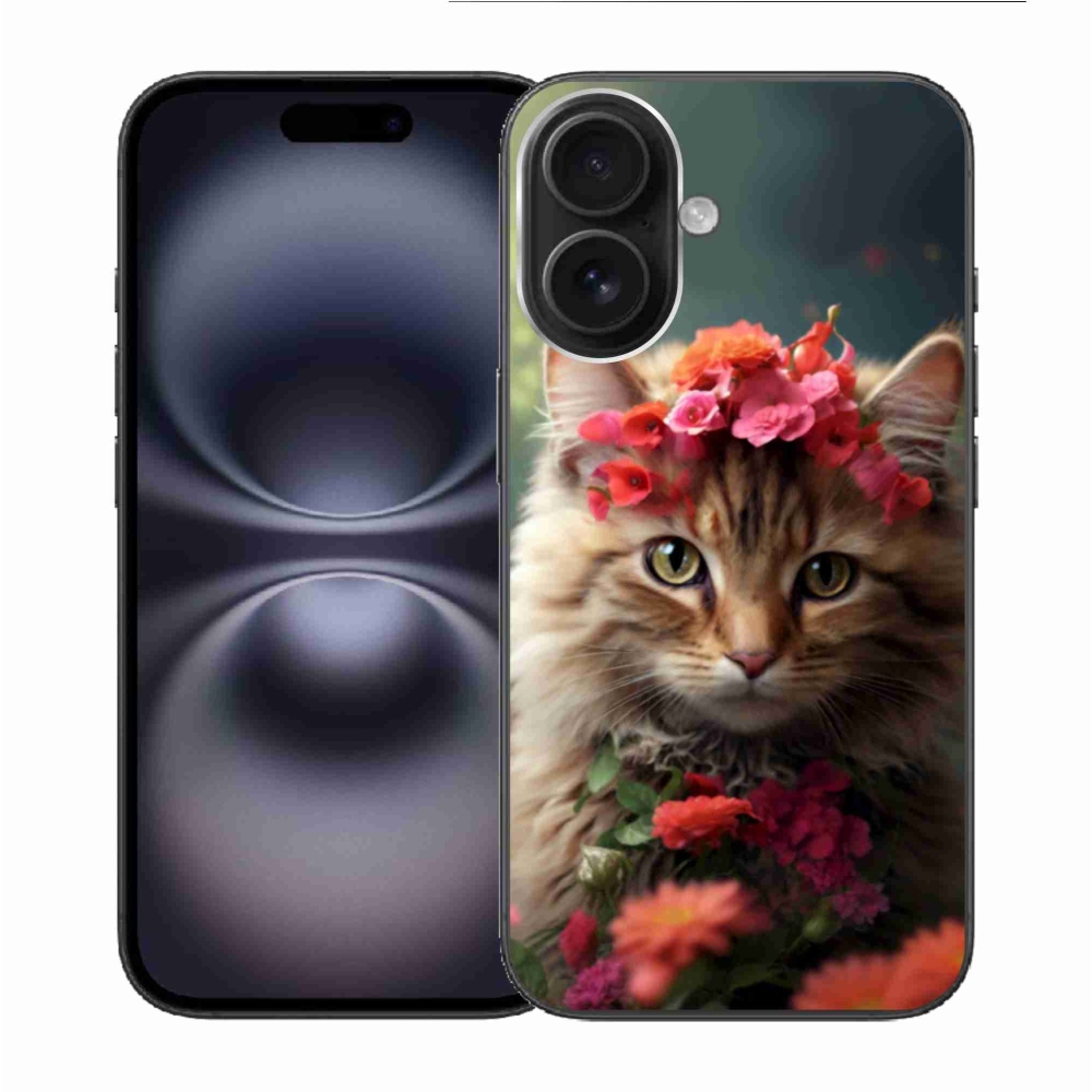 Gelový kryt mmCase na iPhone 16 - kočíčí princezna