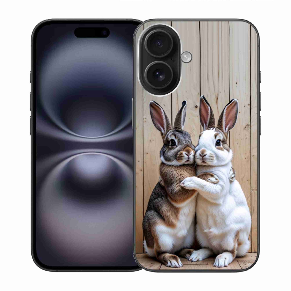 Gelový kryt mmCase na iPhone 16 - králičí pár