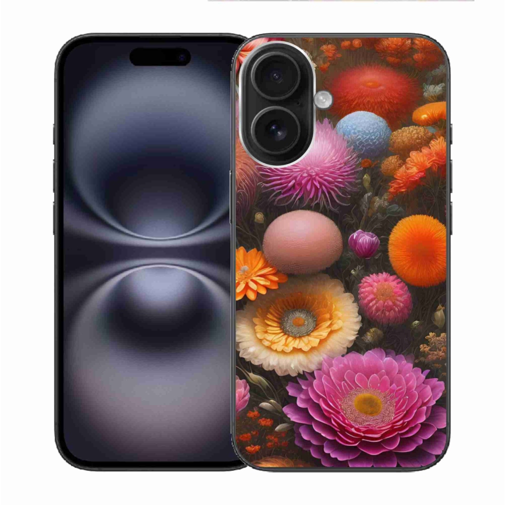 Gelový kryt mmCase na iPhone 16 - květinová kompozice