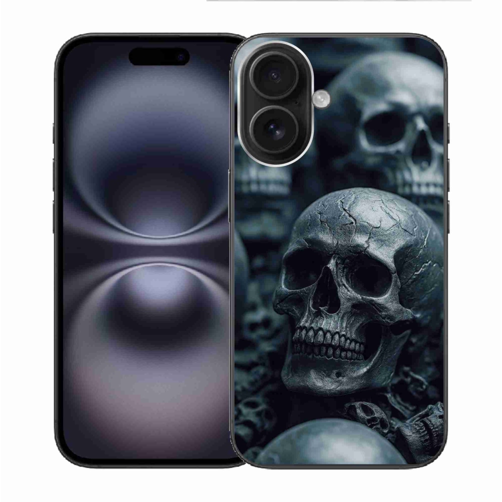 Gelový kryt mmCase na iPhone 16 - lebka 2