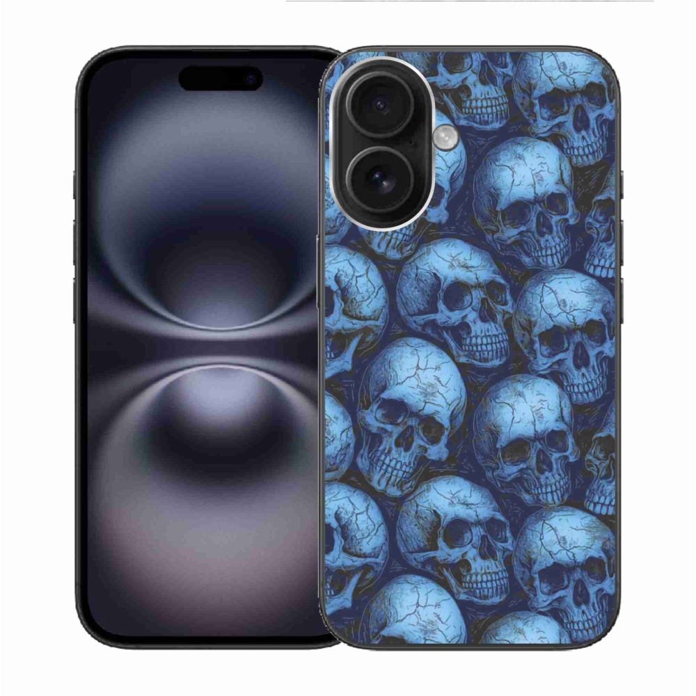 Gelový kryt mmCase na iPhone 16 - lebky