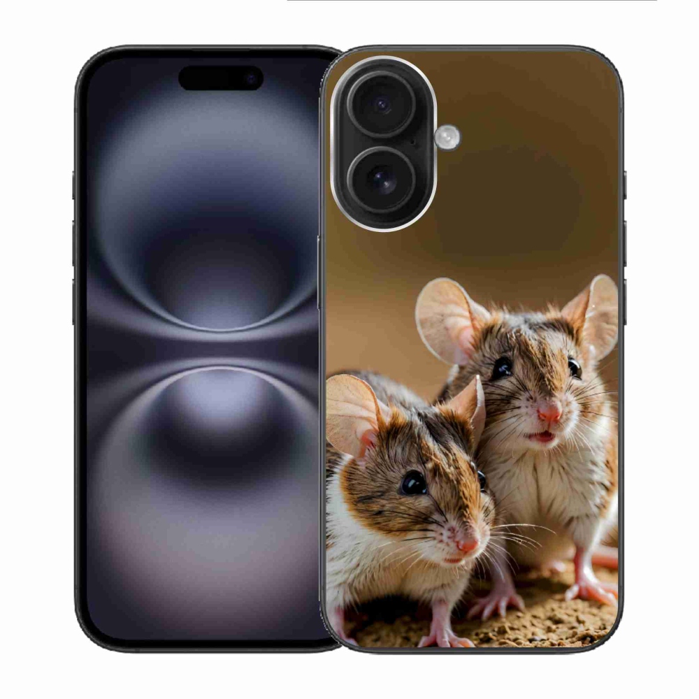 Gelový kryt mmCase na iPhone 16 - myší duo