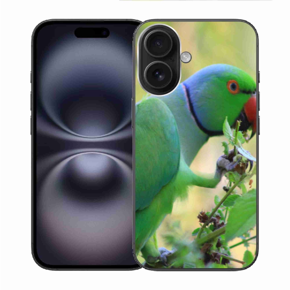 Gelový kryt mmCase na iPhone 16 - papoušek alexandr