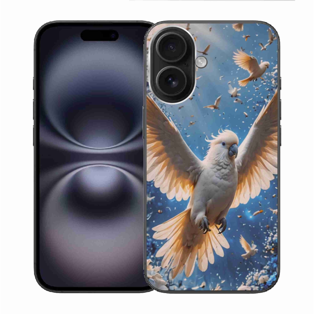 Gelový kryt mmCase na iPhone 16 - papoušek kakadu