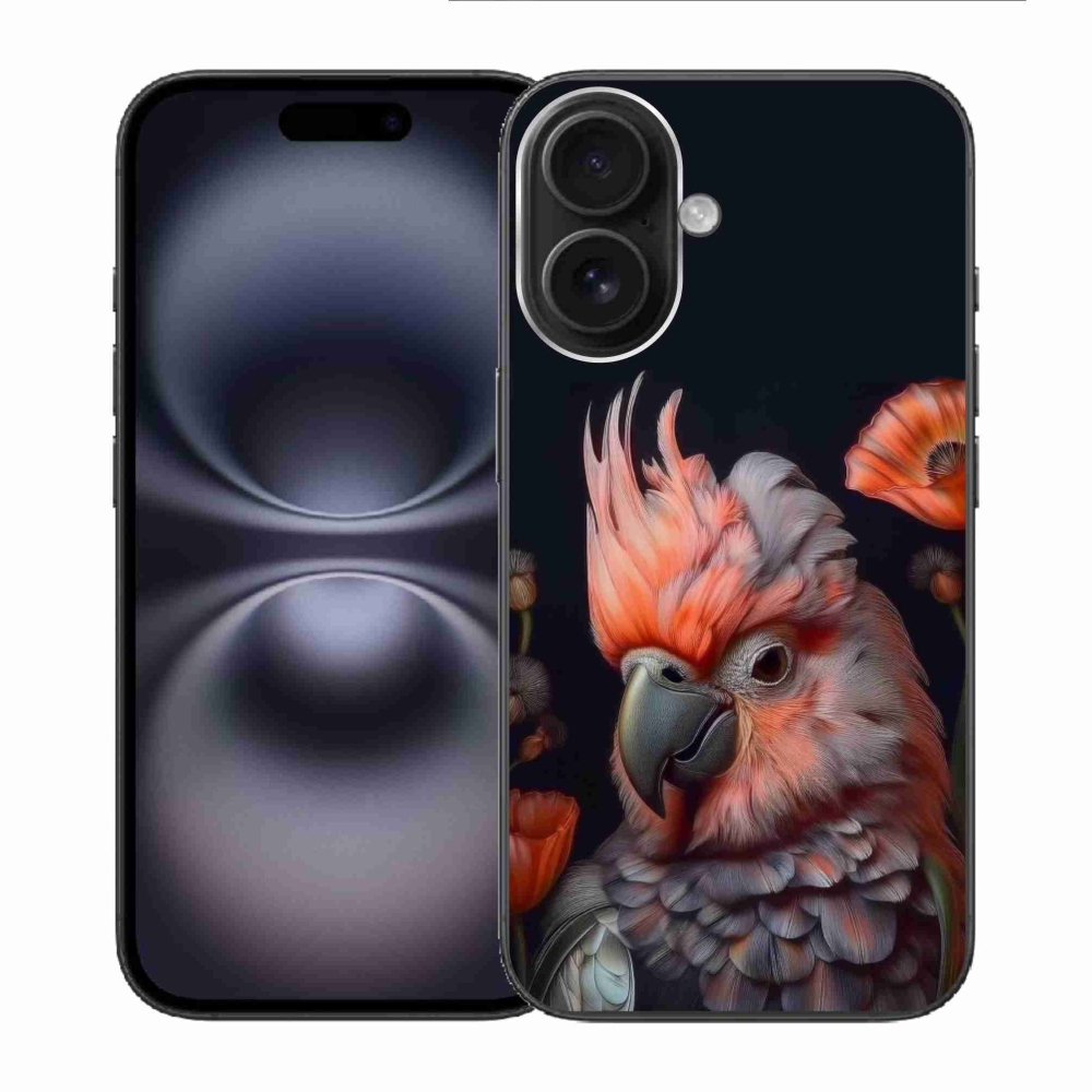 Gelový kryt mmCase na iPhone 16 - papoušek kakadu v barvách