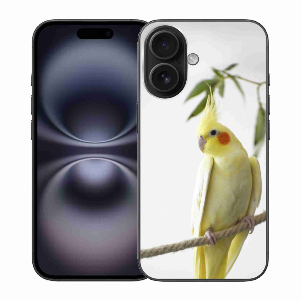 Gelový kryt mmCase na iPhone 16 - papoušek korela chocholatá