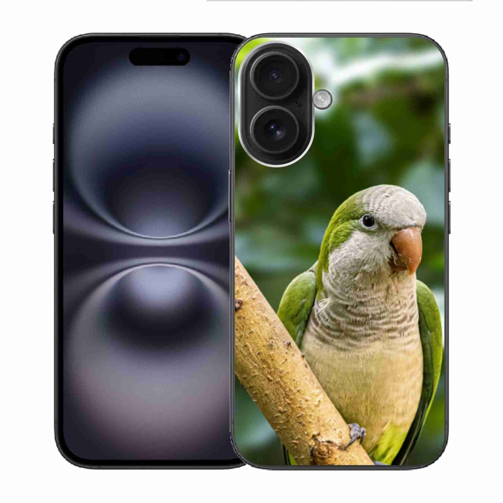 Gelový kryt mmCase na iPhone 16 - papoušek mníšek