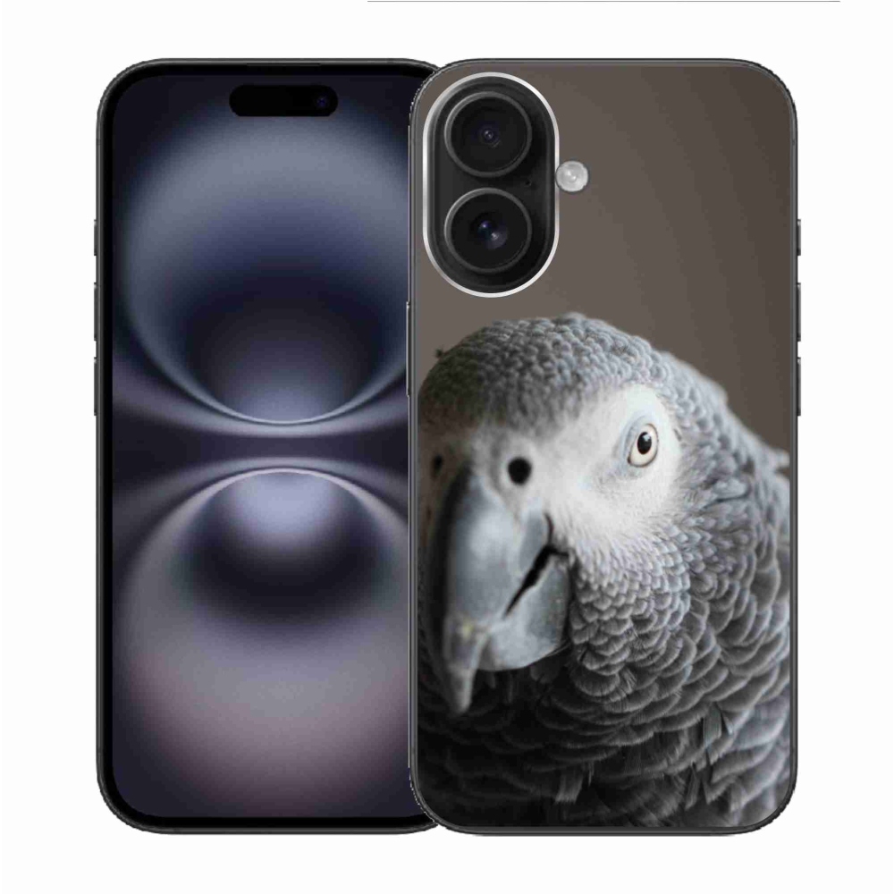 Gelový kryt mmCase na iPhone 16 - papoušek žako 2