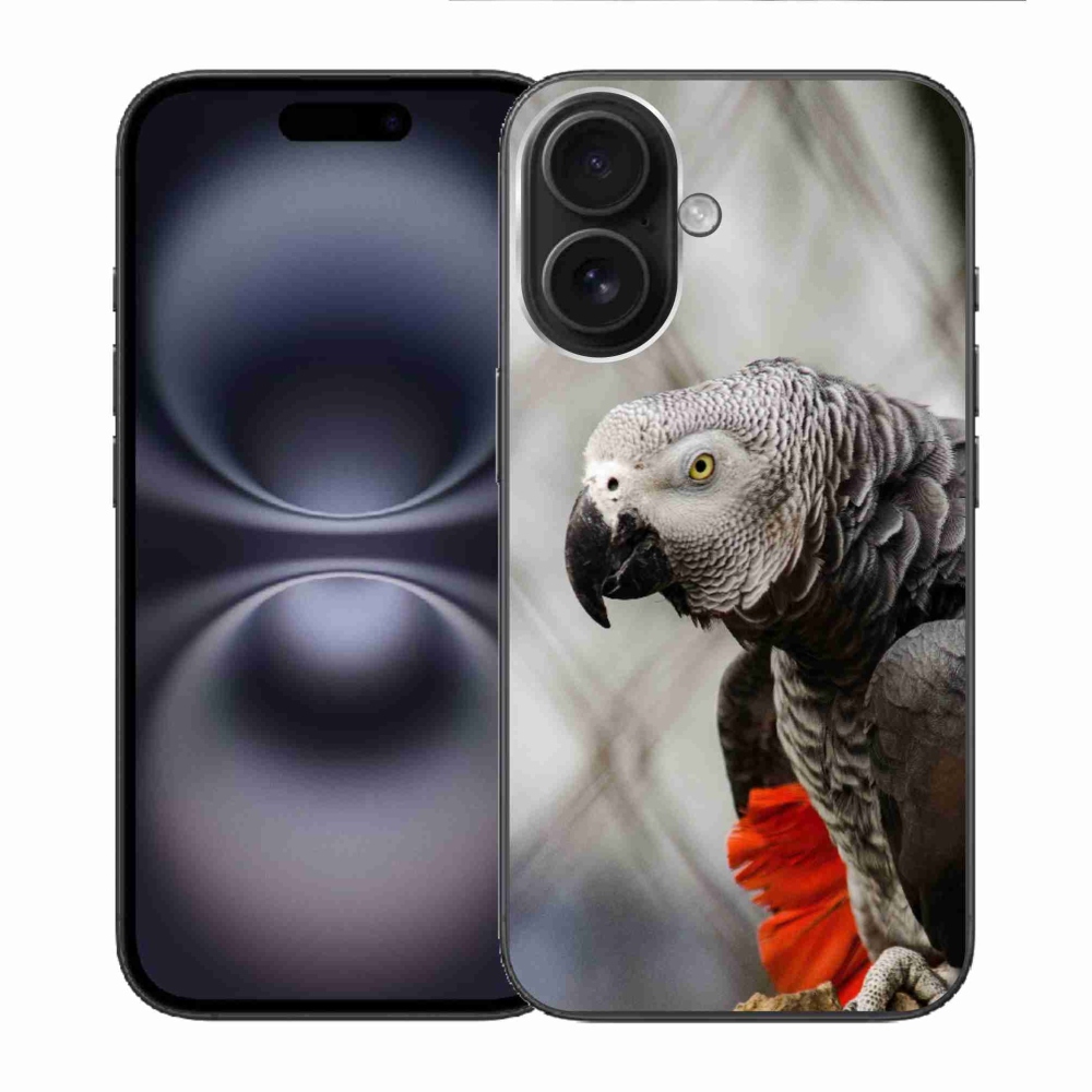 Gelový kryt mmCase na iPhone 16 - papoušek žako 3