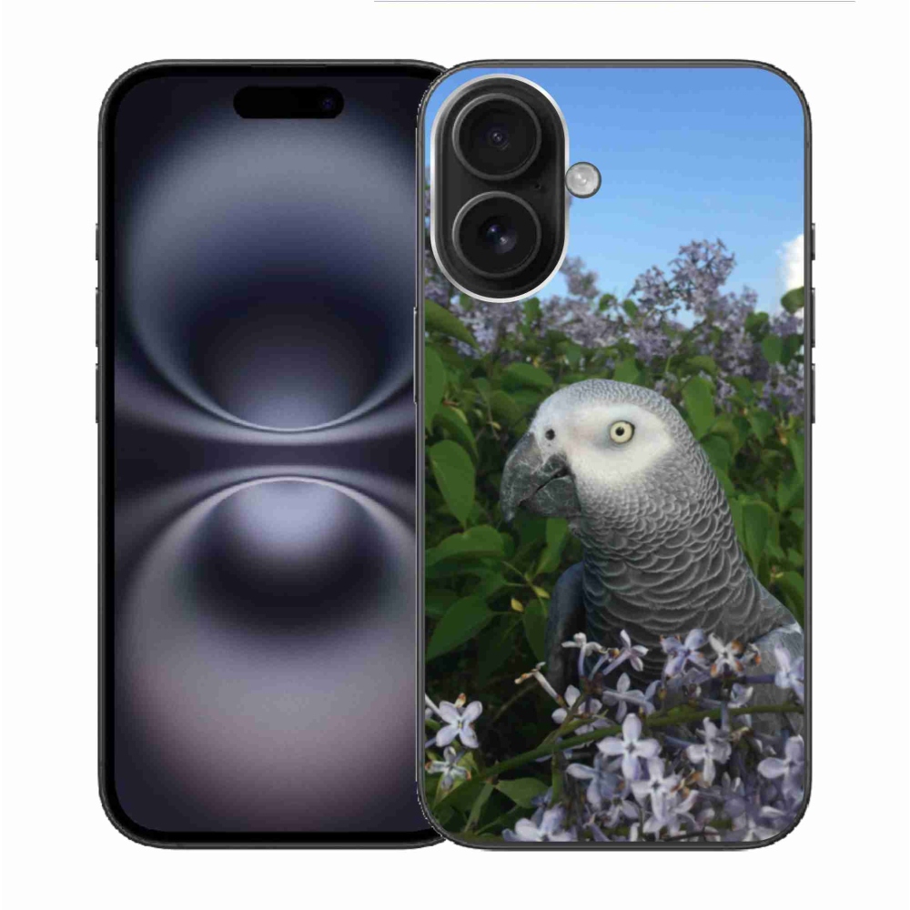 Gelový kryt mmCase na iPhone 16 - papoušek žako