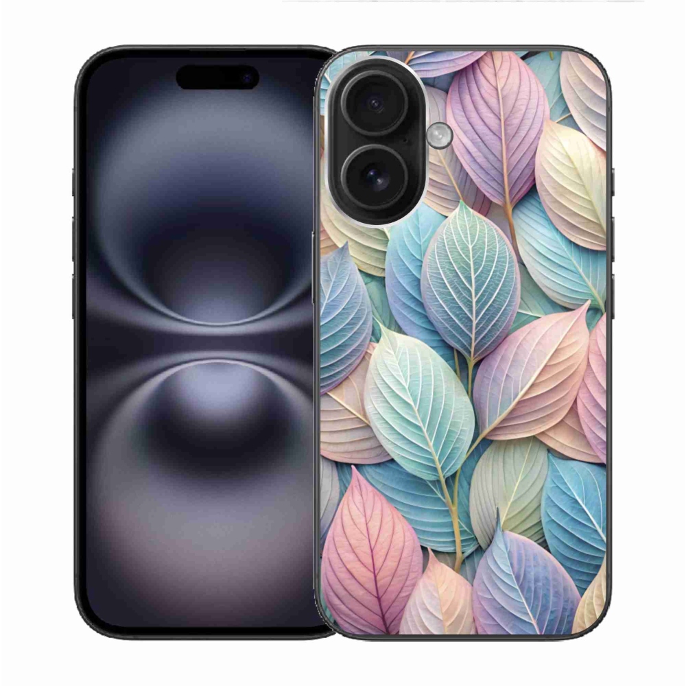 Gelový kryt mmCase na iPhone 16 - pastelové listy