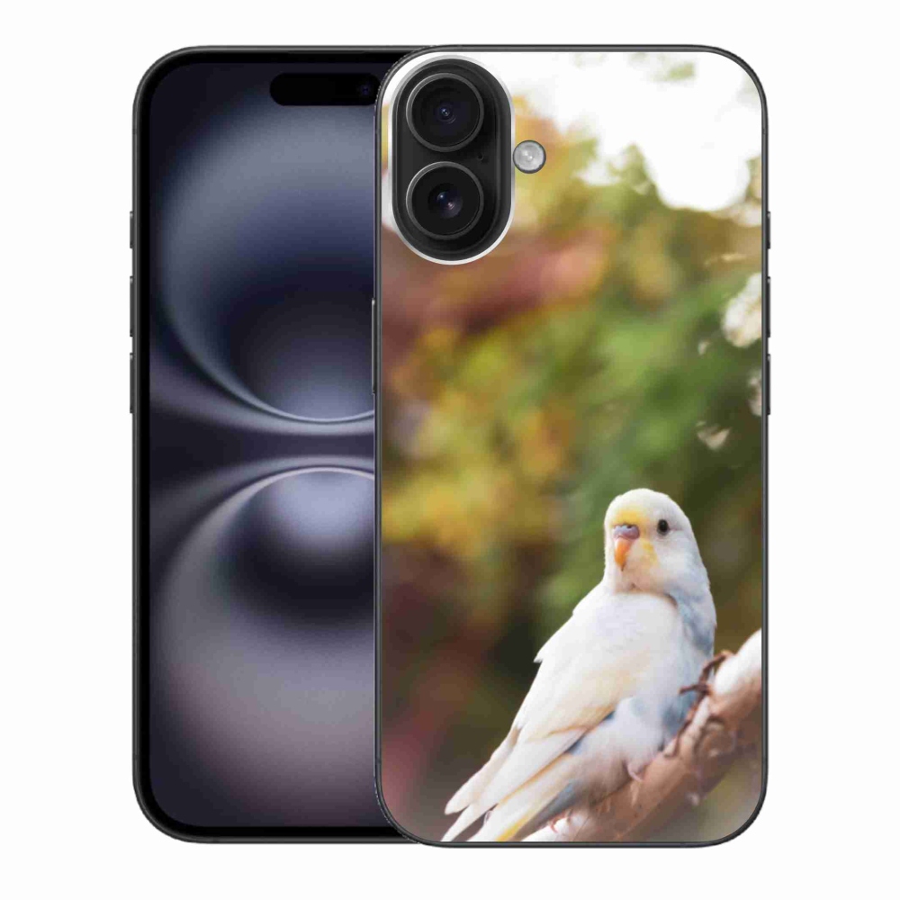 Gelový kryt mmCase na iPhone 16 Plus - andulka bílá