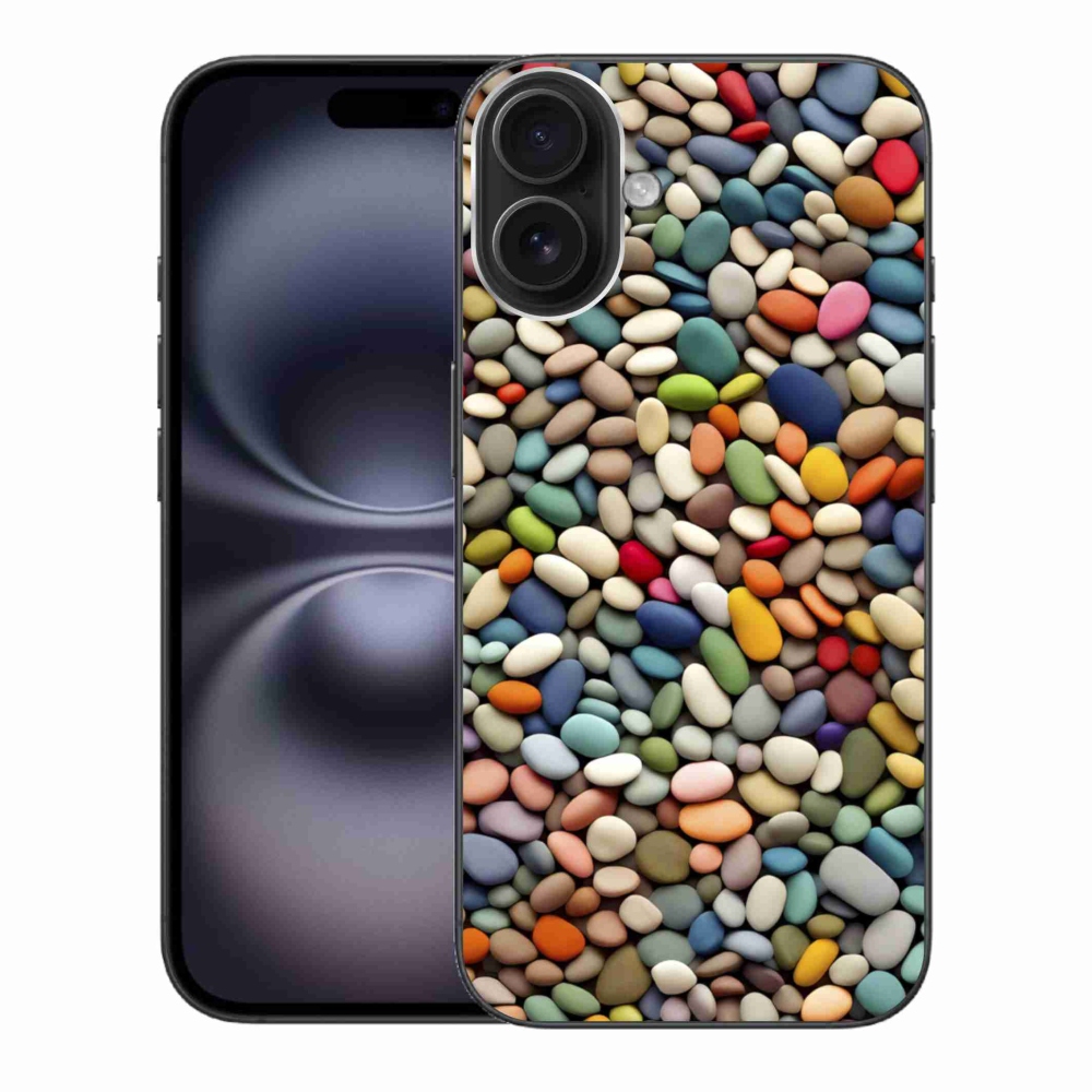 Gelový kryt mmCase na iPhone 16 Plus - barevné kamínky 2