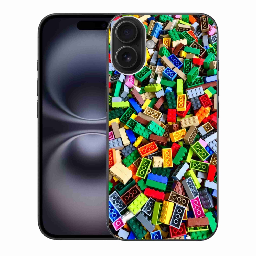 Gelový kryt mmCase na iPhone 16 Plus - barevné stavební kostky