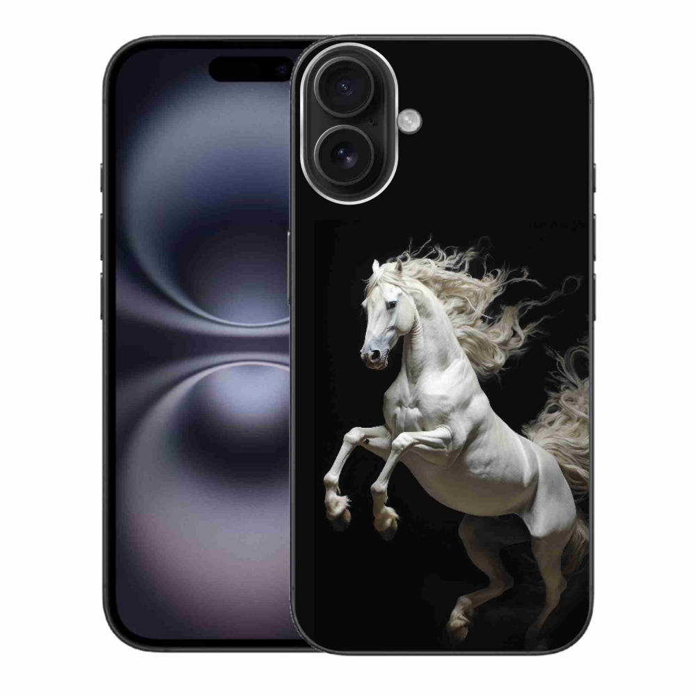 Gelový kryt mmCase na iPhone 16 Plus - bílý kůň 4