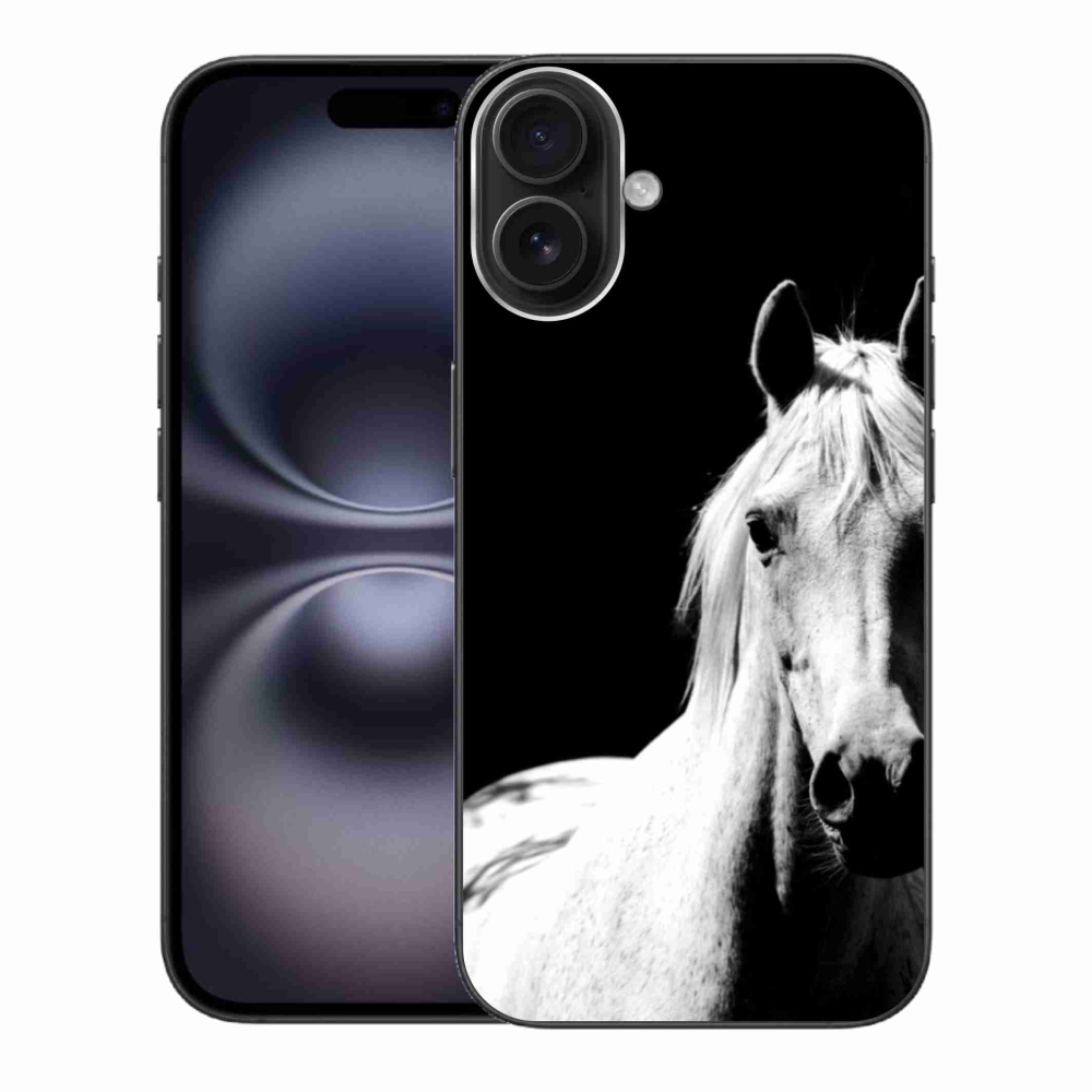 Gelový kryt mmCase na iPhone 16 Plus - bílý kůň 5