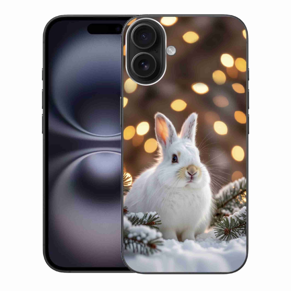 Gelový kryt mmCase na iPhone 16 Plus - bílý zajíc