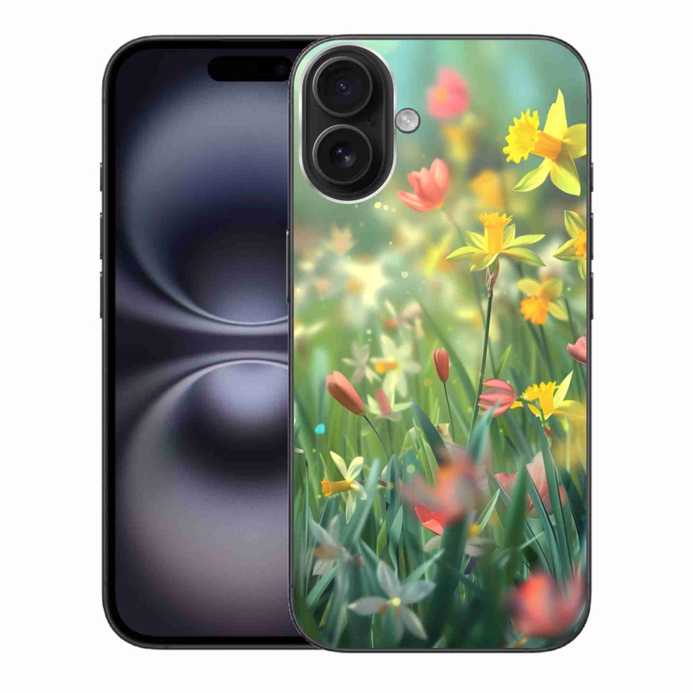 Gelový kryt mmCase na iPhone 16 Plus - jarní květy