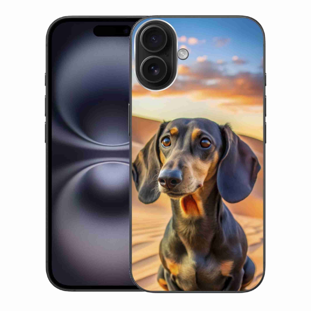 Gelový kryt mmCase na iPhone 16 Plus - jezevčík 3 