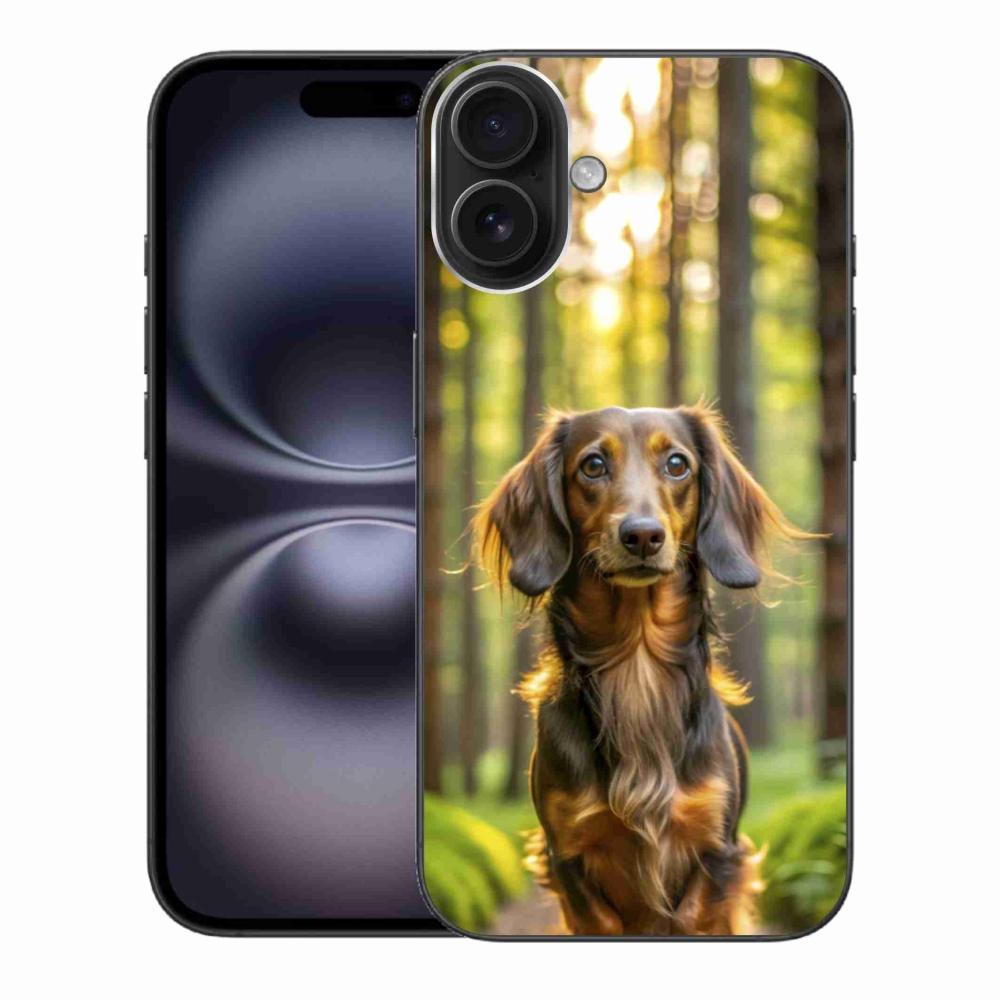 Gelový kryt mmCase na iPhone 16 Plus - jezevčík 4