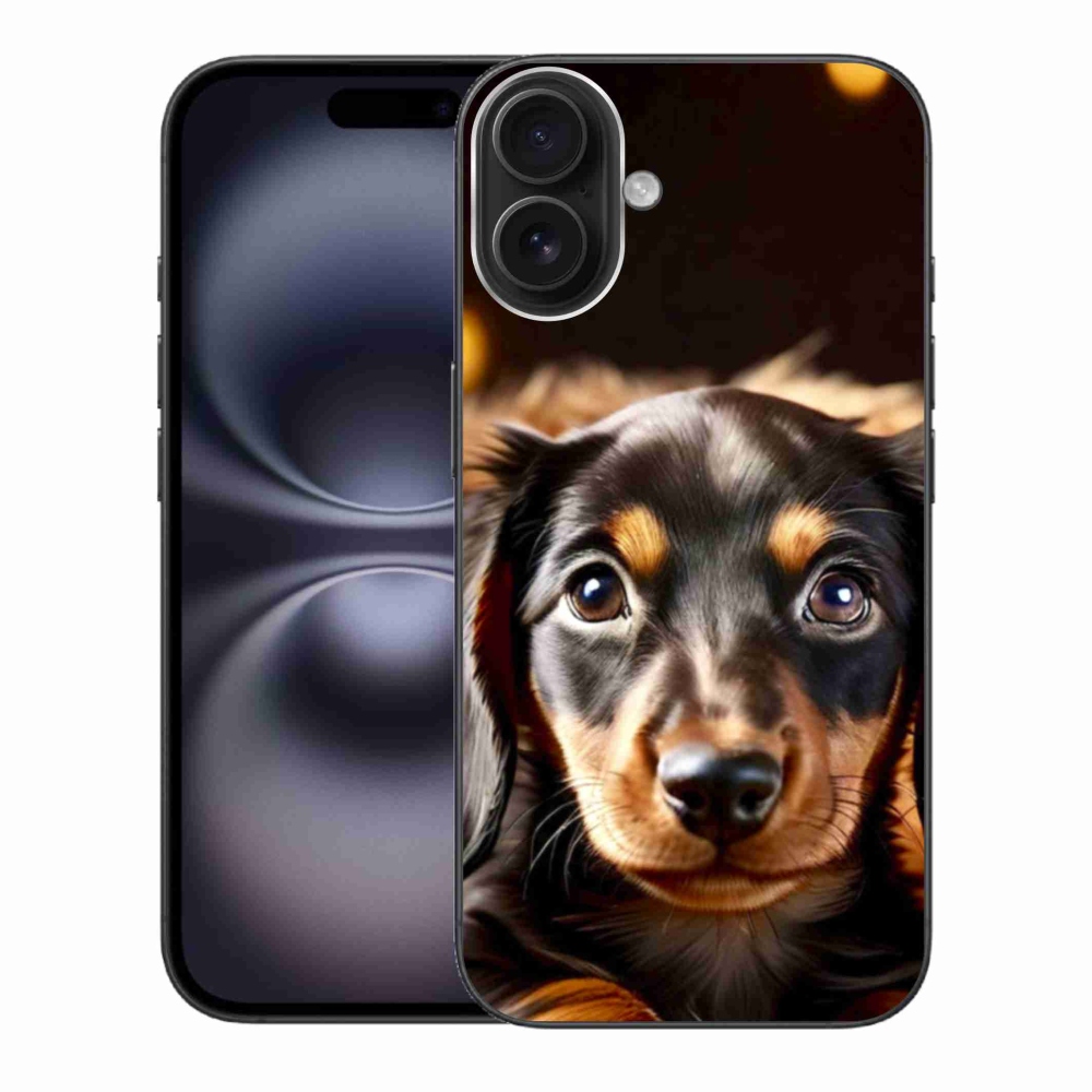 Gelový kryt mmCase na iPhone 16 Plus - jezevčík