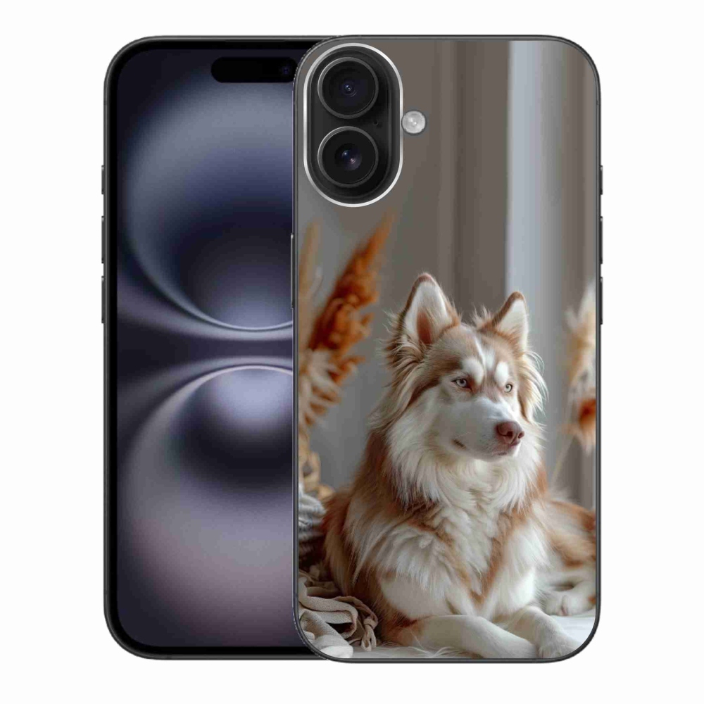 Gelový kryt mmCase na iPhone 16 Plus - klidný sibiřský husky