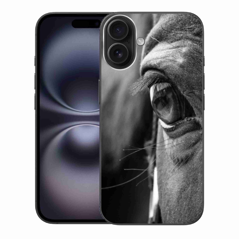 Gelový kryt mmCase na iPhone 16 Plus - koňský pohled