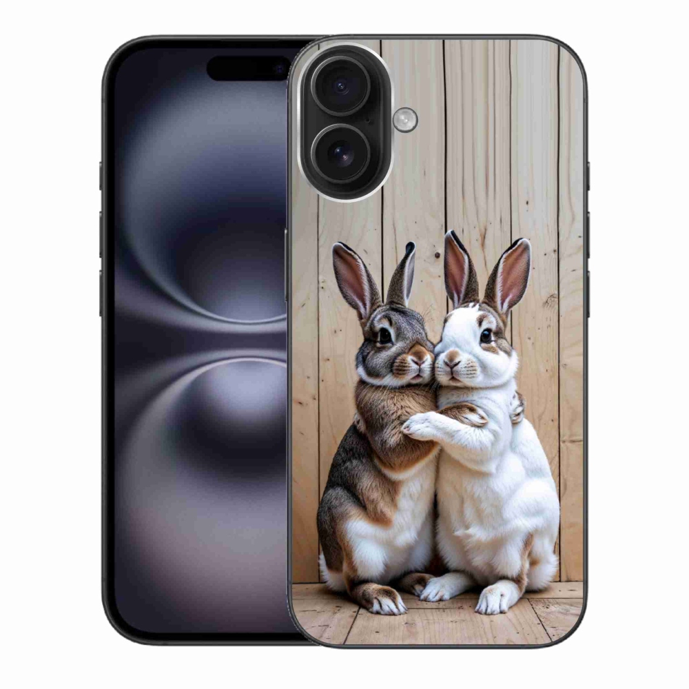 Gelový kryt mmCase na iPhone 16 Plus - králičí pár
