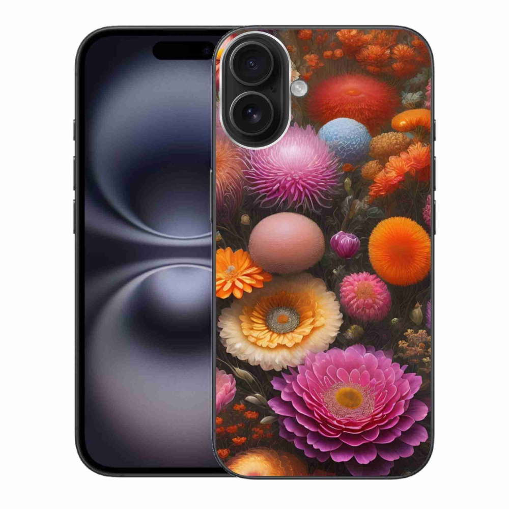 Gelový kryt mmCase na iPhone 16 Plus - květinová kompozice