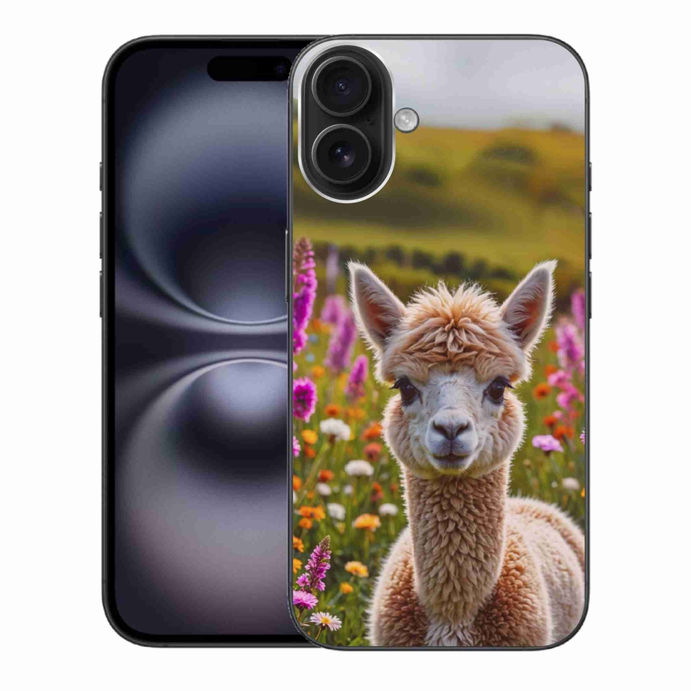 Gelový kryt mmCase na iPhone 16 Plus - lama na louce