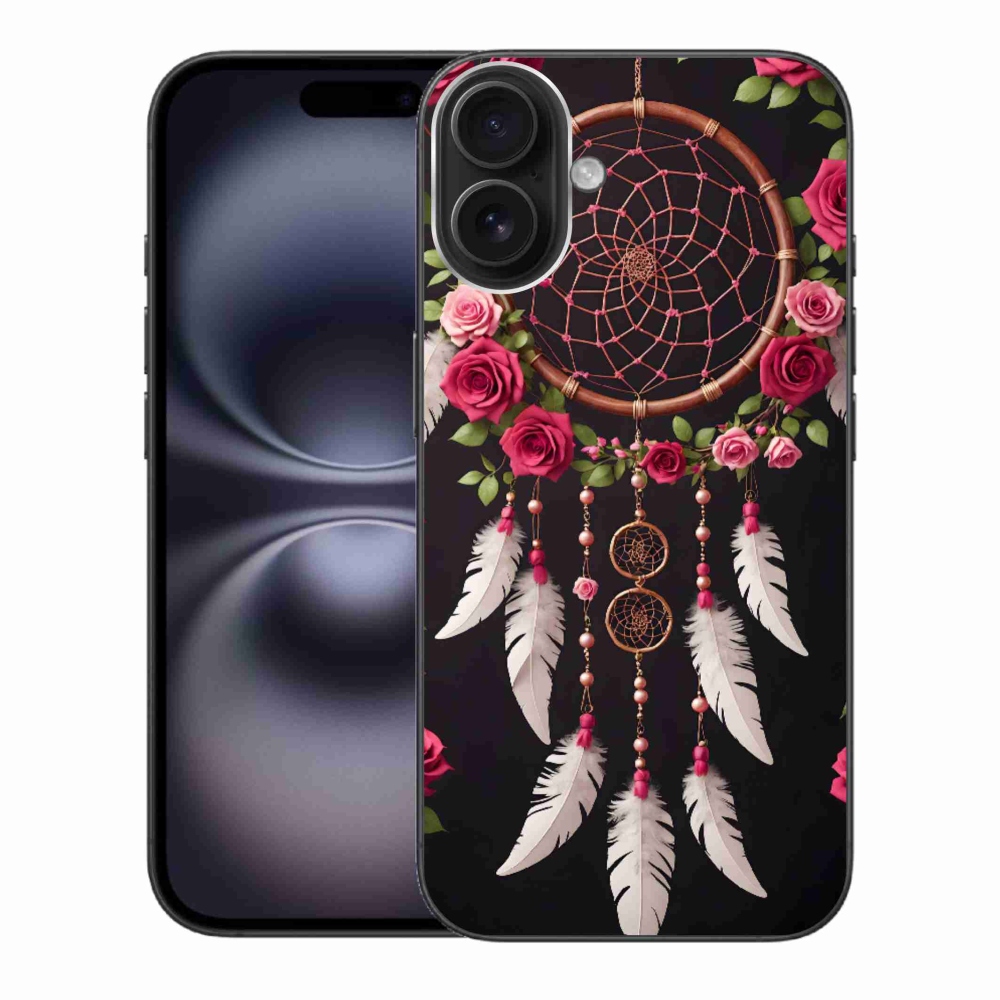 Gelový kryt mmCase na iPhone 16 Plus - lapač snů s růžemi