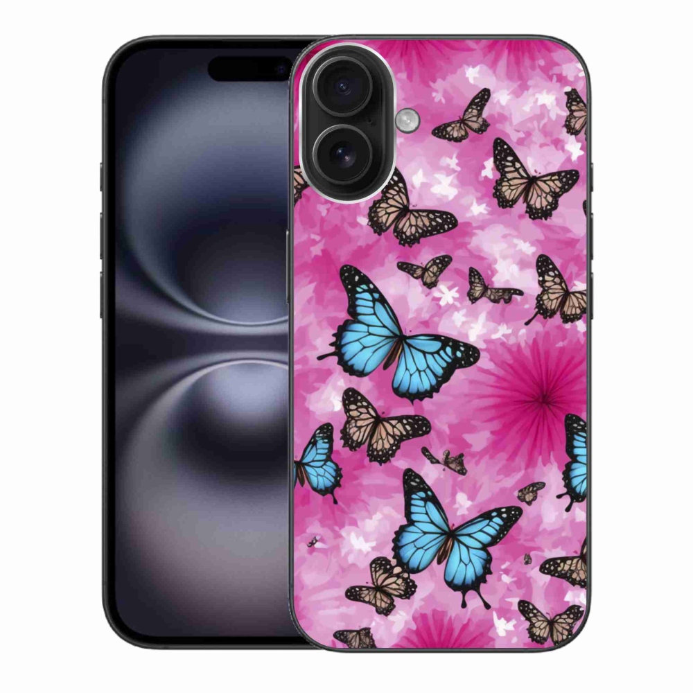 Gelový kryt mmCase na iPhone 16 Plus - motýlí zahrada