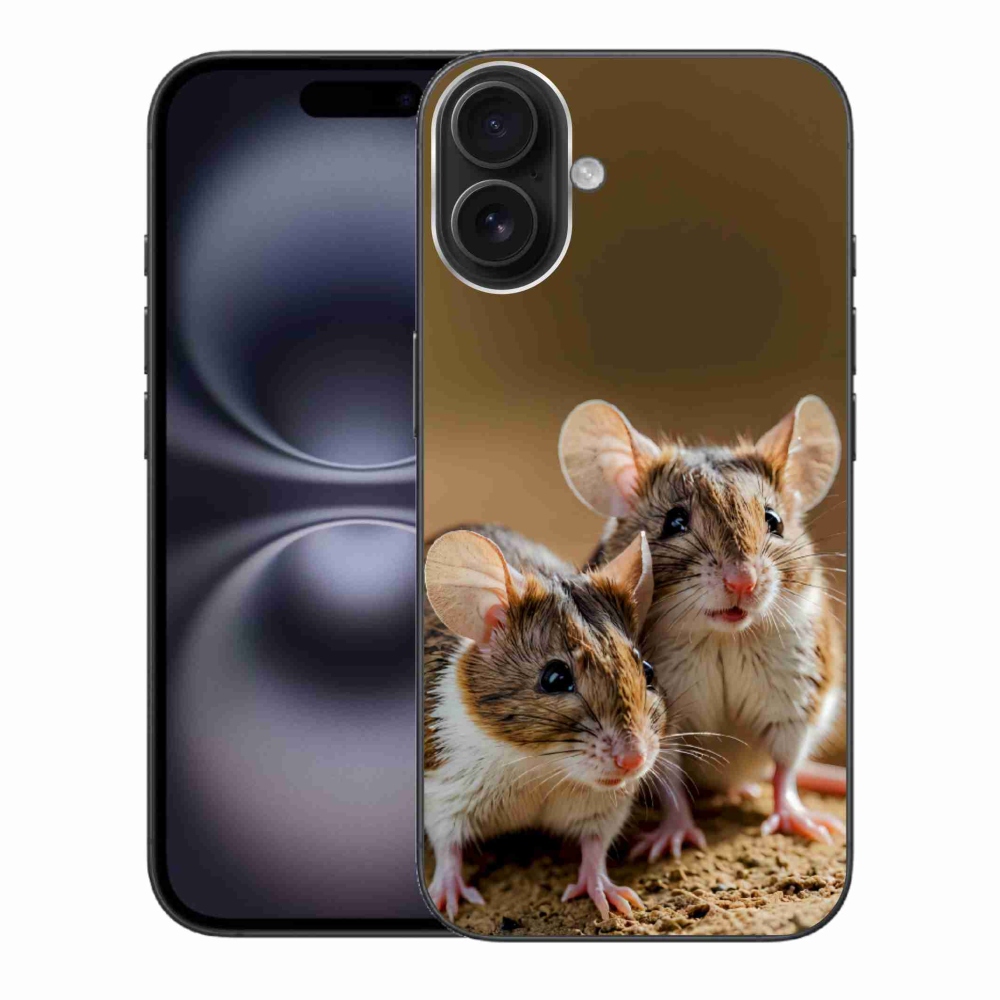 Gelový kryt mmCase na iPhone 16 Plus - myší duo