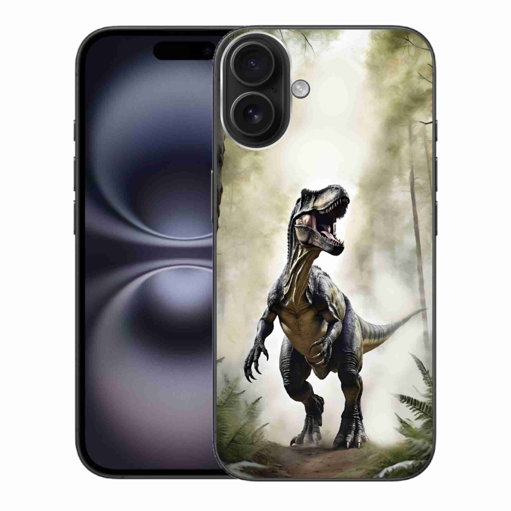 Gelový kryt mmCase na iPhone 16 Plus - naštvaný T-Rex