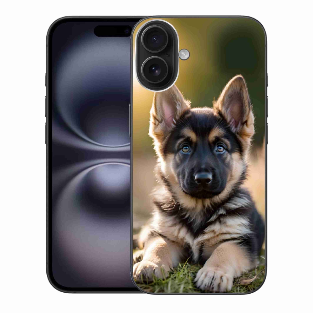 Gelový kryt mmCase na iPhone 16 Plus - německý ovčák v přírodě