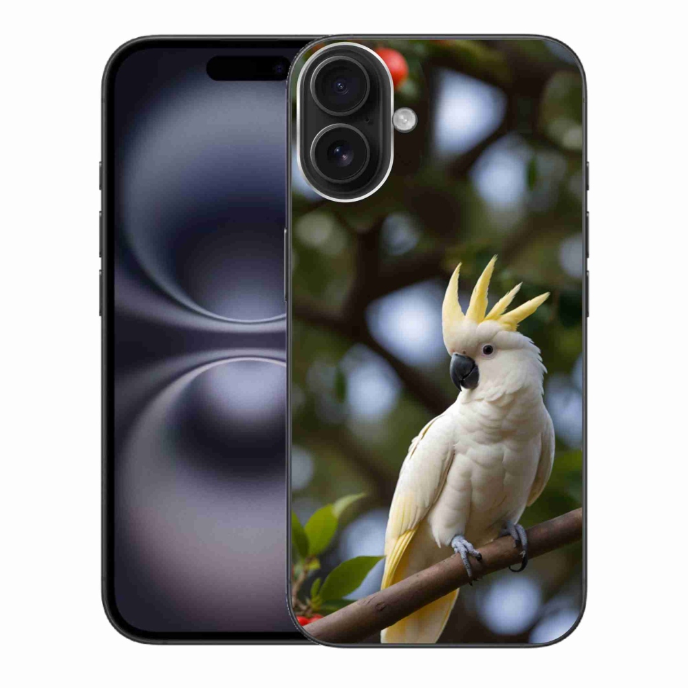 Gelový kryt mmCase na iPhone 16 Plus - papoušek kakadu 3
