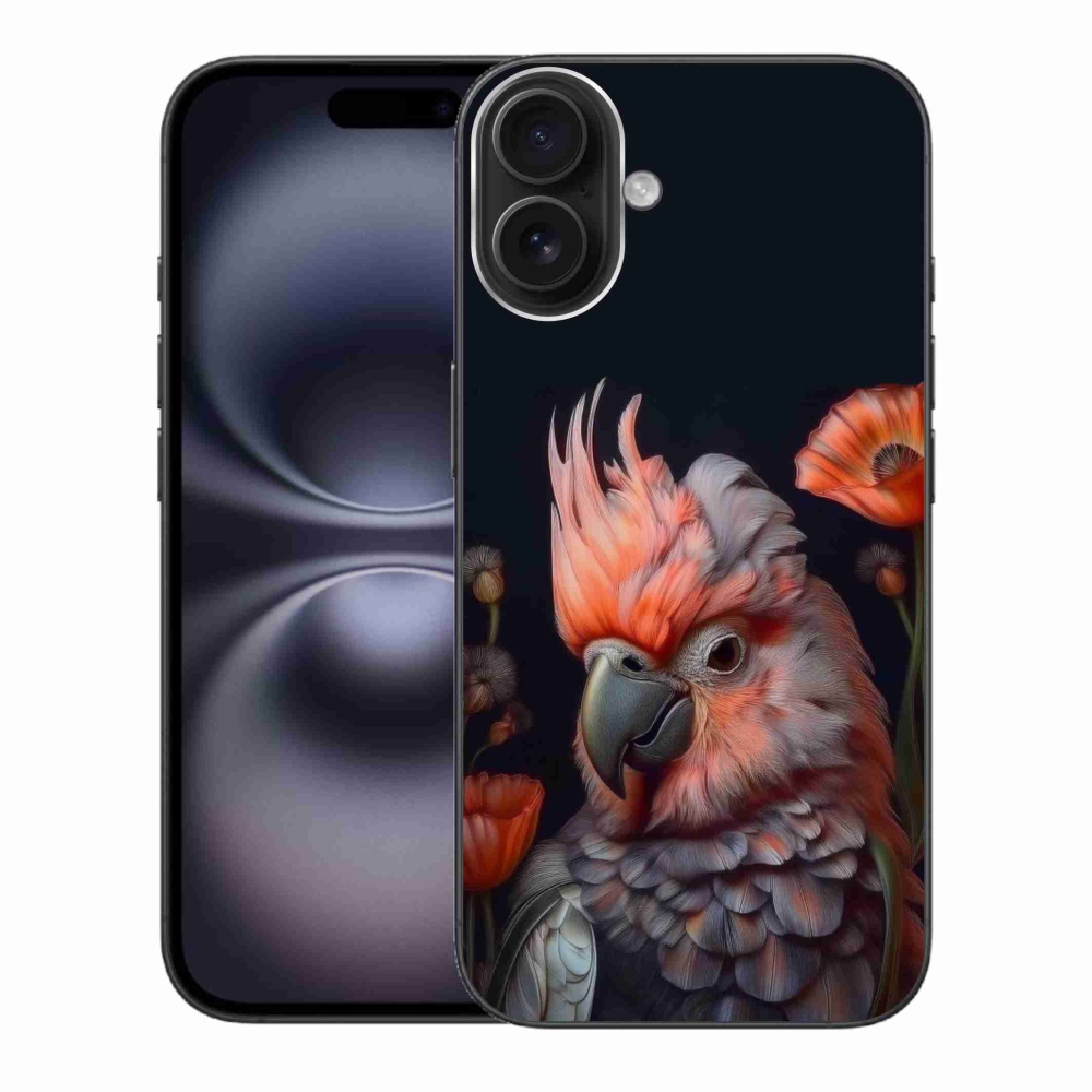 Gelový kryt mmCase na iPhone 16 Plus - papoušek kakadu v barvách