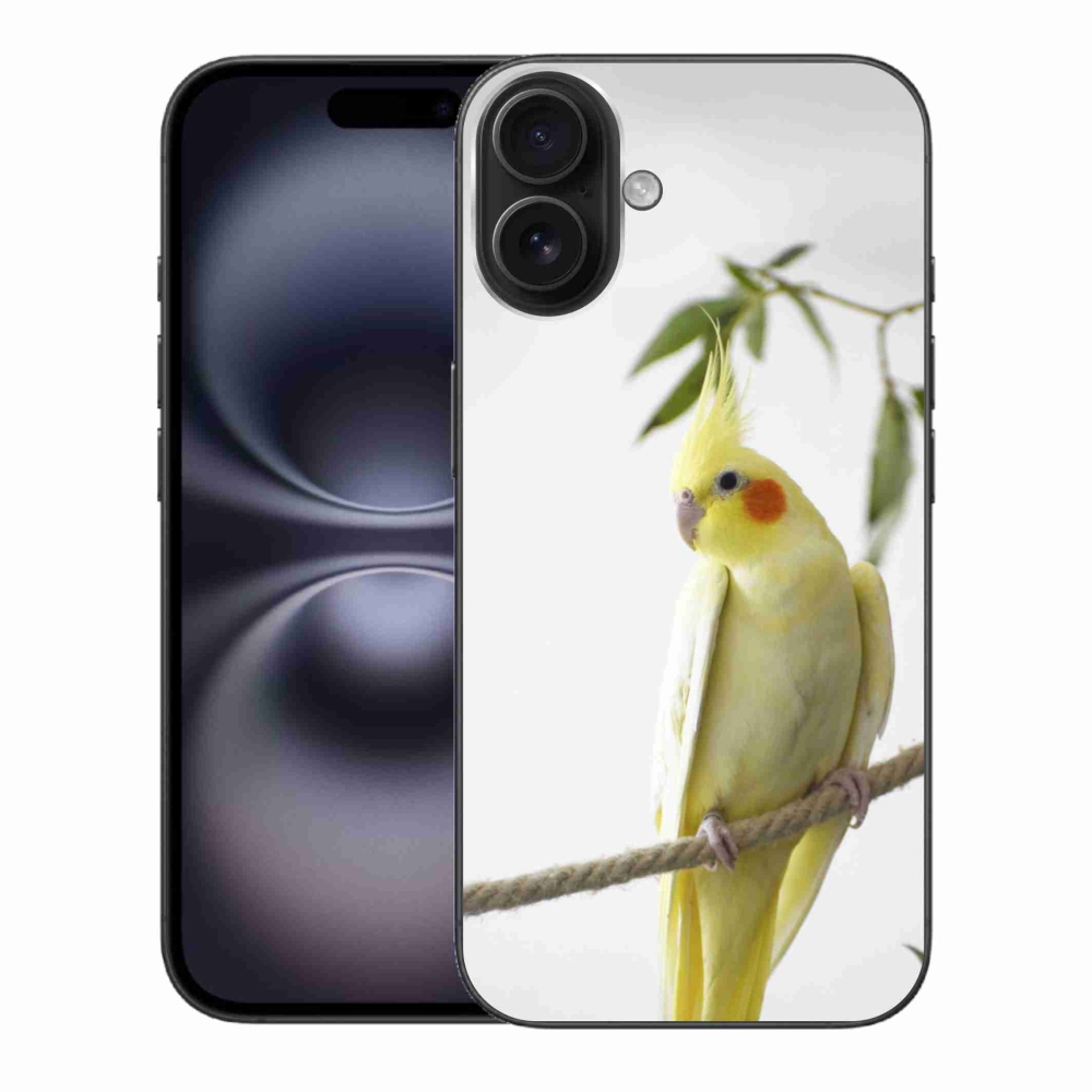 Gelový kryt mmCase na iPhone 16 Plus - papoušek korela chocholatá