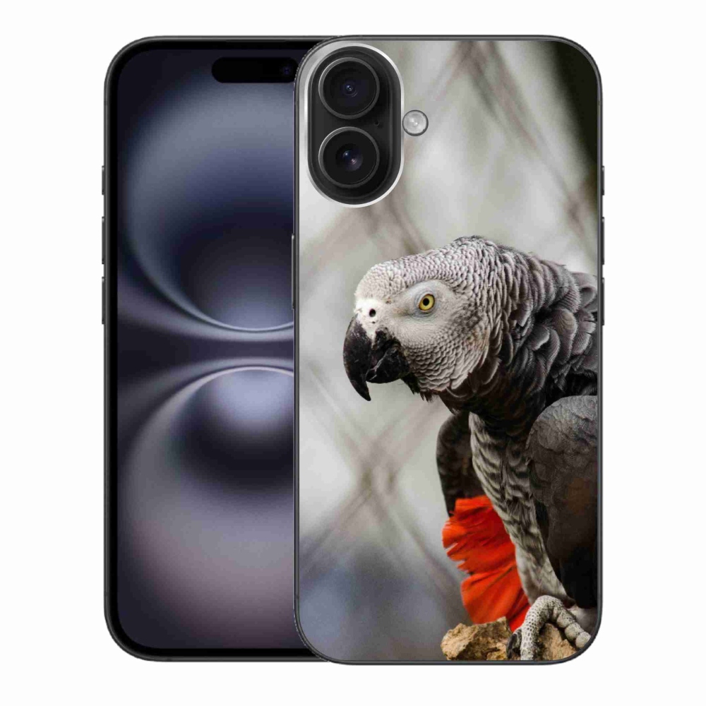 Gelový kryt mmCase na iPhone 16 Plus - papoušek žako 3